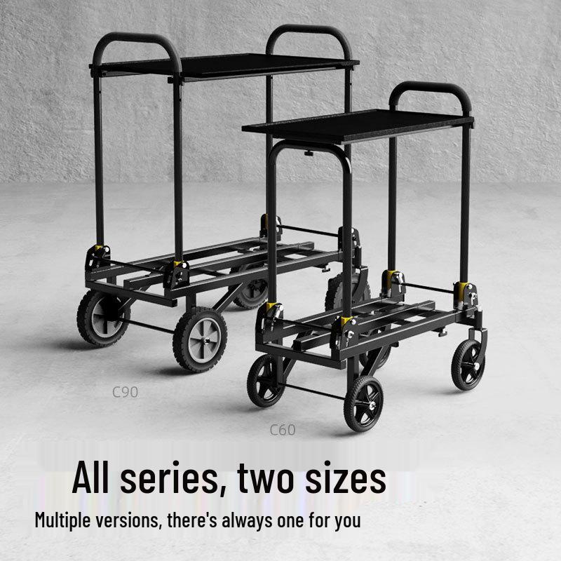 Blue Bull Director's Folding Cart - Multifunctional Portable Film/TV Work and Live Broadcast Cart for Outdoor Use