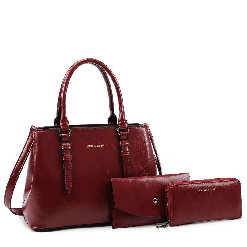 European and American Fashion Trend Three-piece Mother-child Bag New Simple Texture One-shoulder Hand Crossbody Women's Bag