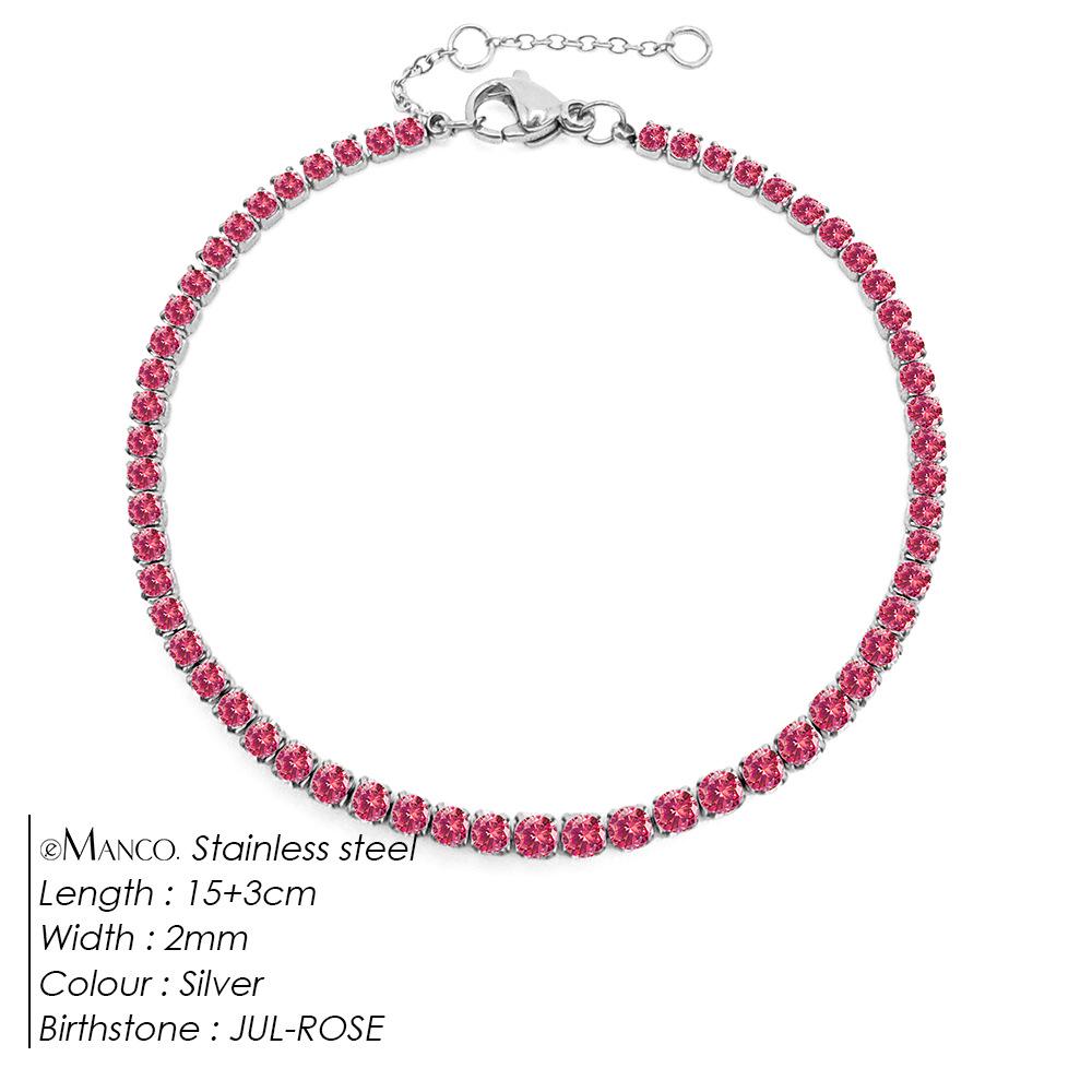 EManco Elegantes Geburtsstein-Tennisarmband mit Zirkonia-Diamanten