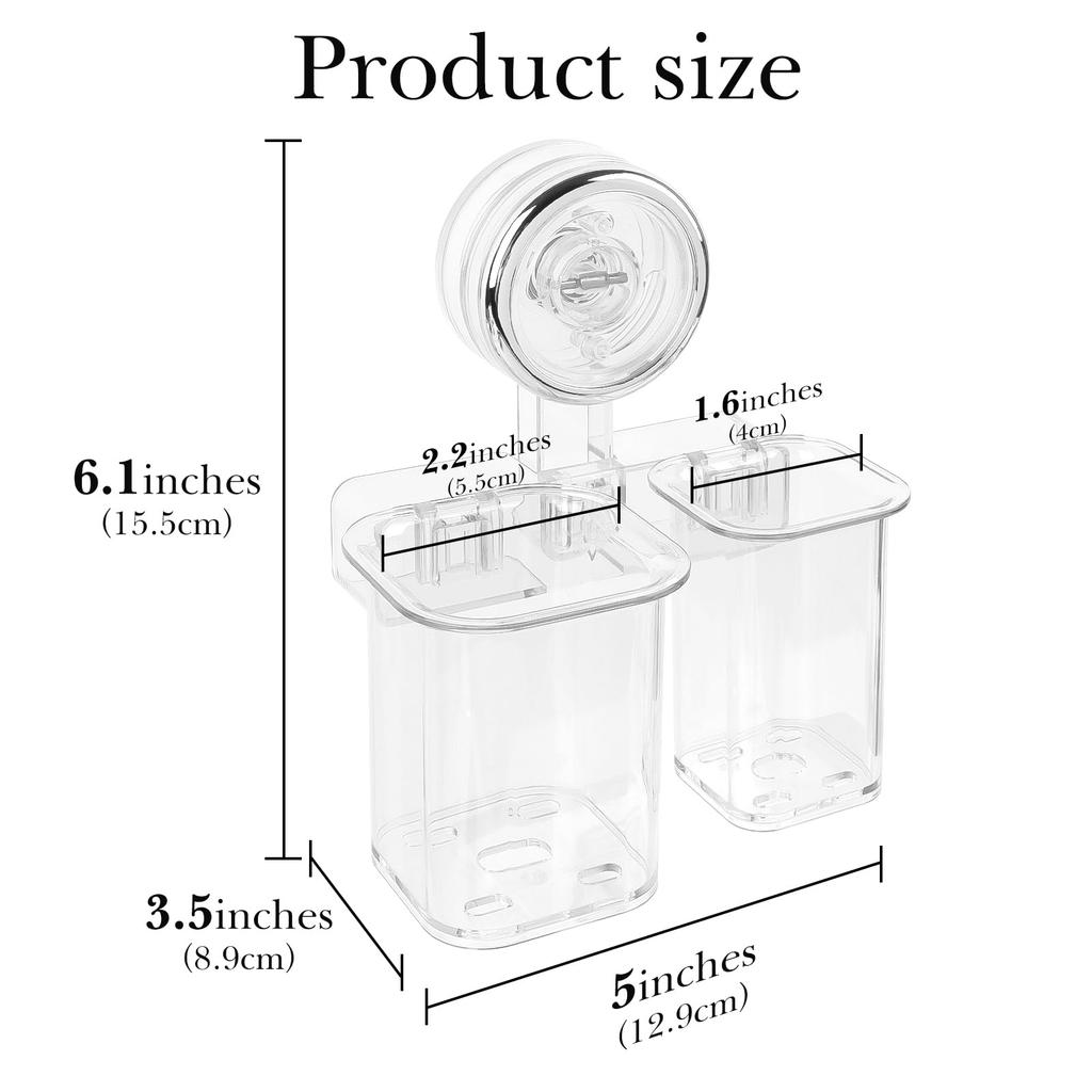 Linkidea Toothbrush Holder for Plastic Toothbrush Hanger Compatible with iO Series and Sonicare 7AM2M Wall-Mounted Bathroom, Adhesive, 2-Slot
