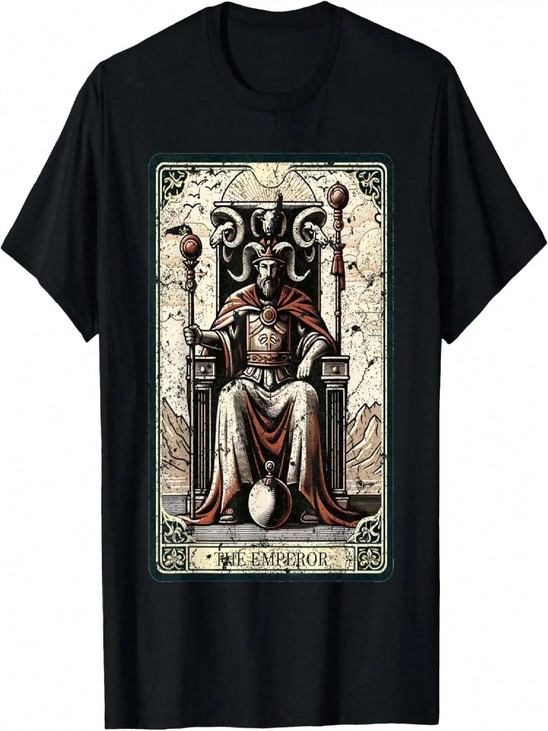The Emperor Tarot Card Vintage Distressed Graphic T-Shirt S разноцветный