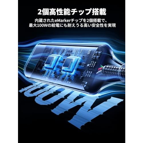 UGREEN USB Type C Cable [PD 100W 2-in-1 Type C Rapid Charging Cable] USB C to USB C Cable E-Maker Chip Equipped with Disconnection Prevention Compatib