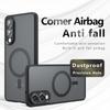 For Samsung Galaxy S25 Plus Ultra Edge FE Case Matte Magsafe Drop-proof Built-in Airbag Corner Non-yellowing Material Soft Cover