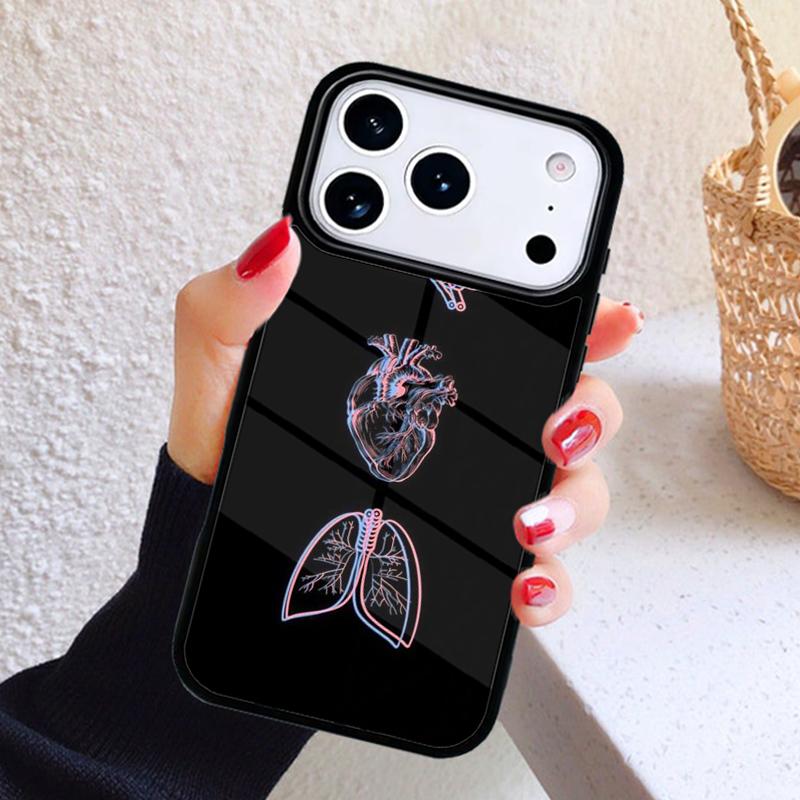 Menschliches Herz Gehirn Lungen Handyhülle Für iPhone 17 Air 16 15 14 13 12 11 Pro Max Plus