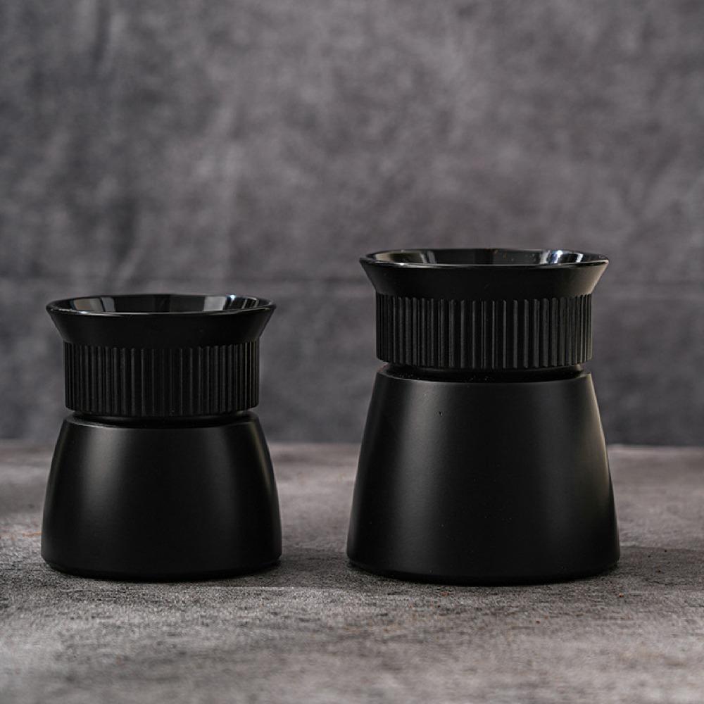 Splash Proof Design Moka Pot Dosing Funnel Powder Distribution Tool For Moka Pot 3cup black