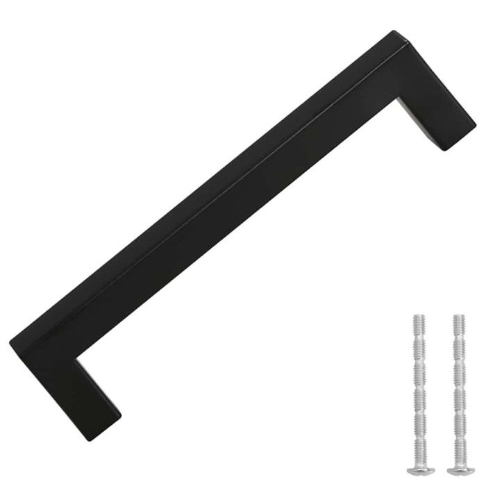 VidaXL Poignées d'Armoire 10 pcs, Poignées de Placard, Poignées en Forme de T Cuisine Maison Intérieur, Noir 128 mm Acier 155398