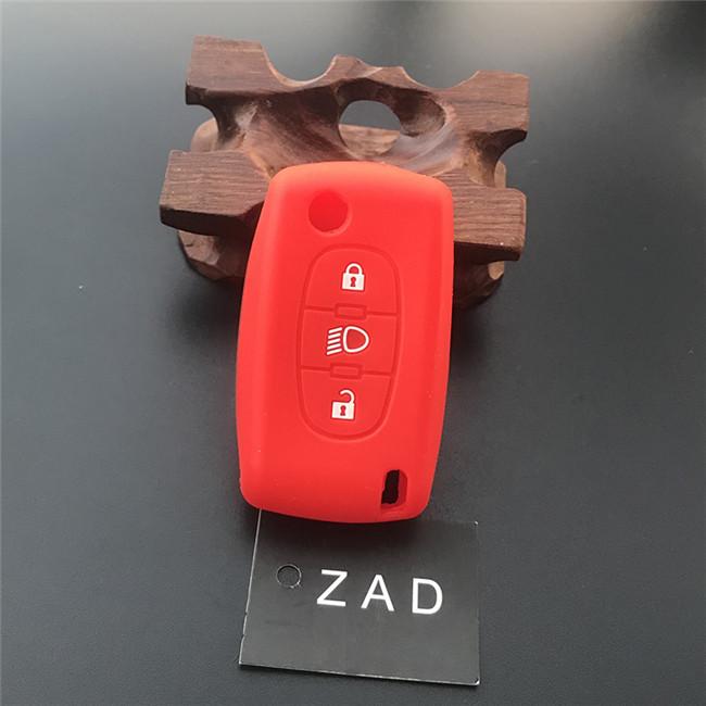 

Silicone Rubber Car Key Cover Case Shell Protect For Citroen C2 C4 C5 Picasso Xsara C5 C6 C8 Folding 3 Button Key Accessories красный