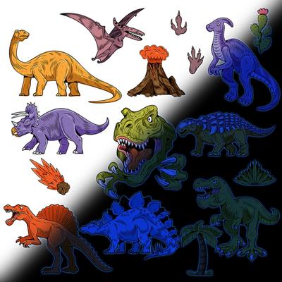 Dinosaur Wall Decals for Kids Room Glow In The Dark Stickers Large Removable Vinyl Decor for Bedroom Living Room