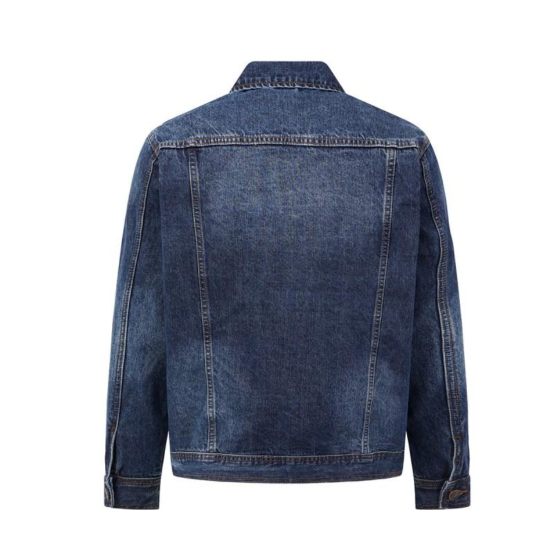 Mens Oversized Retro Streetwear Denim Jacket With Notched Collar Casual Workwear Style Fall