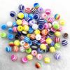 8/10/12mm Round Resin Beads Stripe Spacer Beads for Jewelry Making Children Handcraft Department DIY Bracelet Accessories