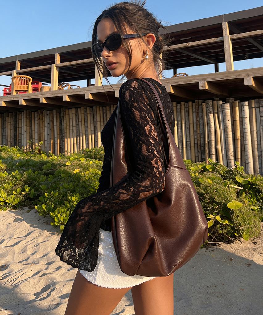 Romantinuer Flow Hobo Bag (Brown)