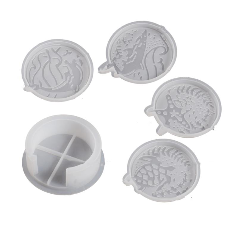 Food Grade Silicone Craft Mould Set for Handmade Resin Coasters Featuring Nauticals Designs and Easy Releases
