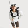 Li Ning Leaf Ruffle Sports Casual Minimalist Solid Color Hooded Zipper Loose Windbreaker Women Outerwear Off-White AFDV448-7