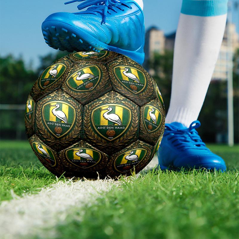 ADO Den Haag Print Size 5 Soccer Ball, PU Wear Resistant Football for Match Training and Daily Practice, Birthday Gift for Soccer Fans