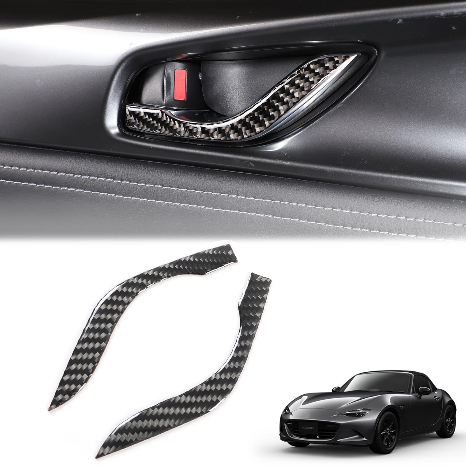 

Hcilloend Set of Carbon Fiber Door Handle Covers for the New Mazda Roadster RF ND Series Luxurious Carbon Fiber Interior Steering Wheel Scratch