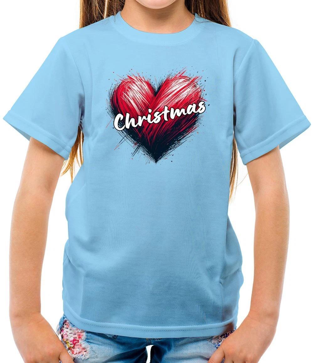 

Love Heart Christmas - Kids T-Shirt - Xmas Santa Father Presents Jesus Family 150