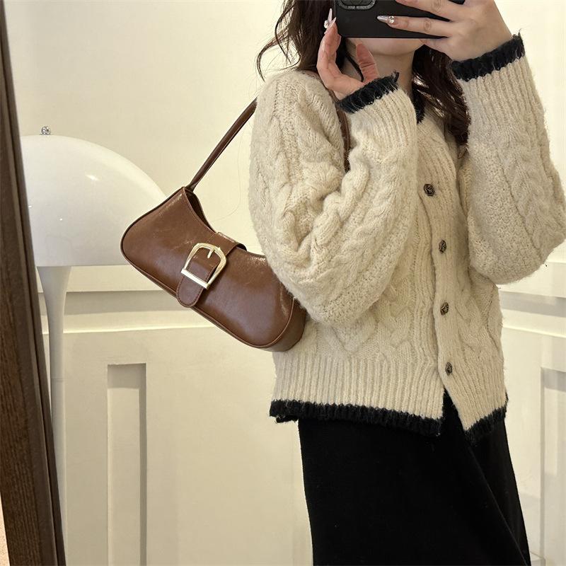 Geantă de umăr la modă pentru femei în iarnă Geantă pătrată nouă, simplă, casual Geantă de mână la modă Geantă trendy de sub braț