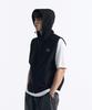 Mucent Tech Nylon Hooded Vest Sleeveless Anorak Windbreaker Vest (Black, Charcoal)