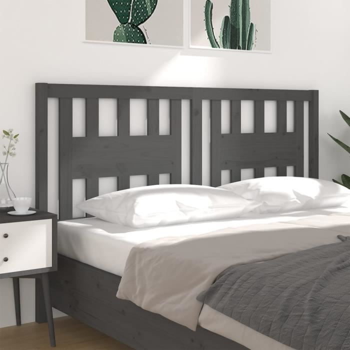 VidaXL Headboard Grey 166x4x100 Cm Solid Pine Wood 818682
