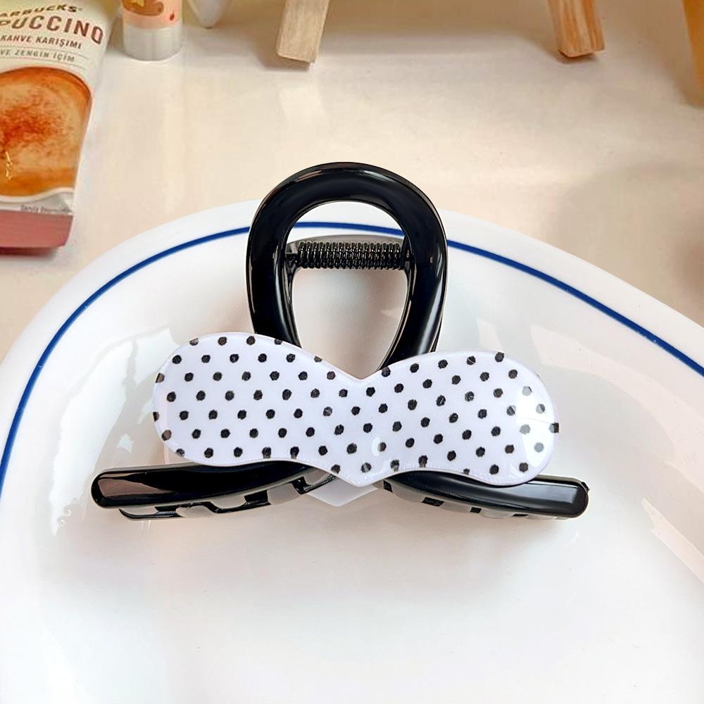 

Стильные и повседневные женские заколки для волос со свежими клетчатыми бантами, заколки-крабы, милые заколки для волос в форме сердца и простые аксессуары для волос. 8.1*4.1cm