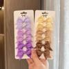 6Pcs/Set New Cute Solid Ribbon Bowknot Hair Clips for Baby Girls Handmade Bows Hairpin Barrettes Headwear Kids Hair Accessories