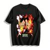 One Piece Luffy Ace Joint Cartoon Print Casual Short Sleeve T-Shirt Pure Cotton T-shirt
