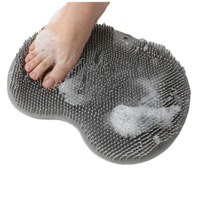 MiusenMadoka Foot Washing Foot Foot Washing Foot Sole of the Feet Exfoliating Body 3D Suction Wall Mounted Hook Wall Mounted Hook Included Mat, Black,