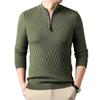 Men  Trend  Leisure  Half Zipper  Standing Collar  Knitted Sweater  Sweater