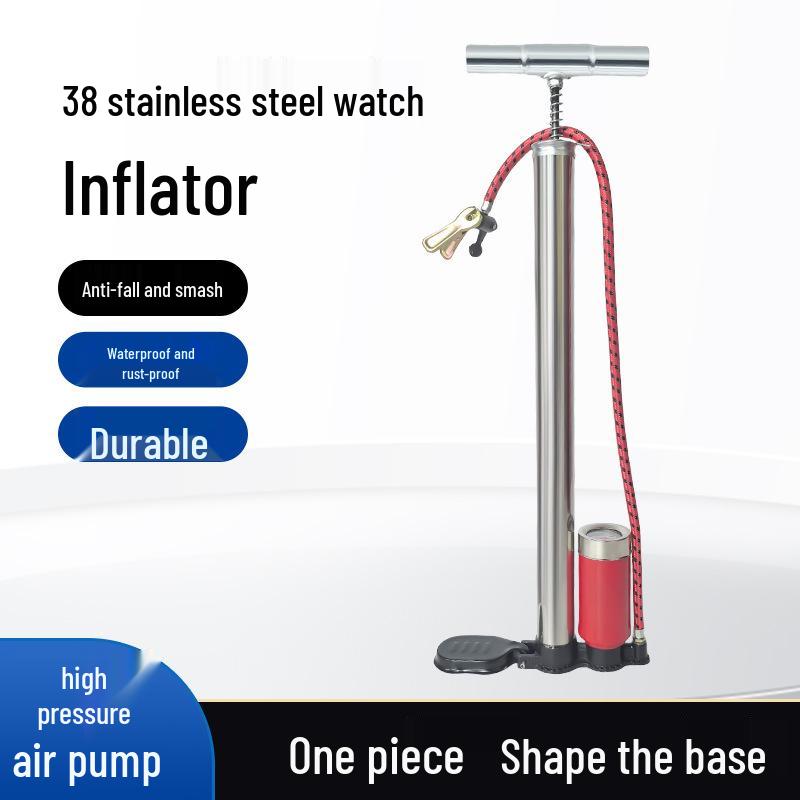 Stainless Steel Portable High-Pressure Manual Pump for Bikes and Basketballs