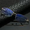 Half Frame Business Multifocal Photochromic Eyewear Memory Titanium Alloy Reading Glasses Anti-blue Light Far Sight Glasses