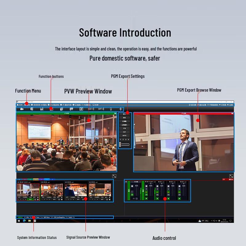 Jiashiying 9900pro Dual-Screen Live Streaming Switcher