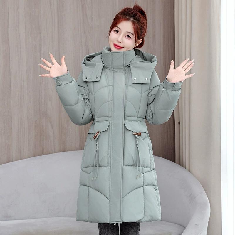 Winter Women Parka Fur Hooded Jackets Thicken Warm Cotton-padded Puffer Coat Casual Long Parkas Clothes Loose Outerwear