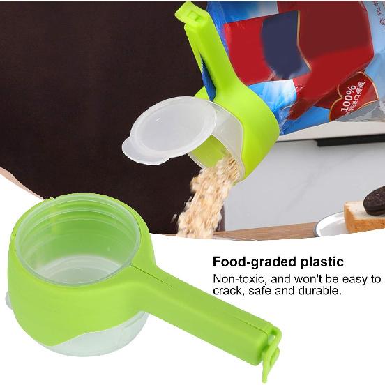 Bag Clips for Food, 5Pcs Reuseable Plastic Food Storage Sealing Clip with Pour Spouts for Food Kitchen Tools, Kitchen Chip Bag Clips