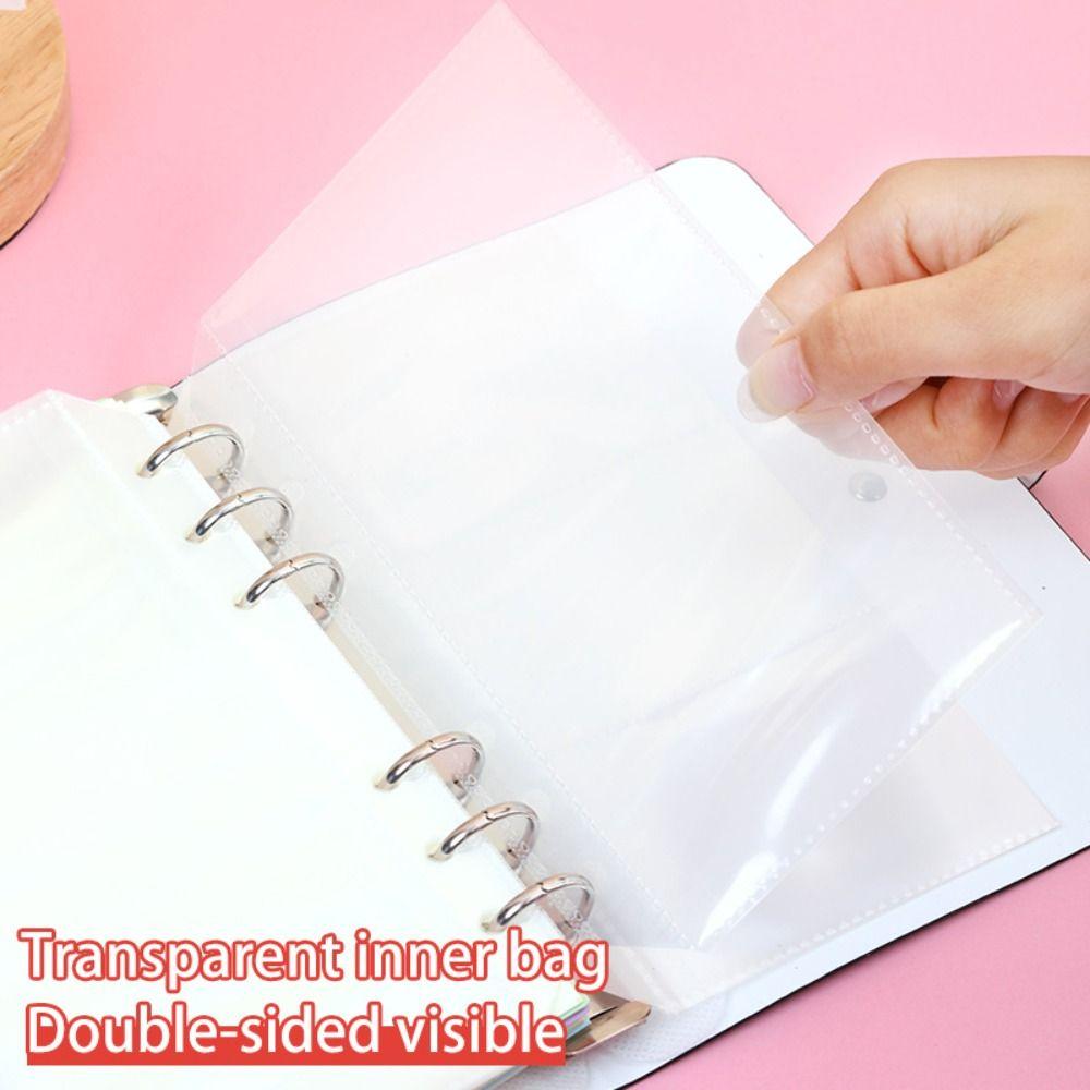 A6 Accounting Book 100Sheets Loose Leaf Notebook Multi-function PU Leather Notebook  Stationery