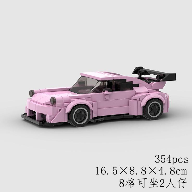 Technical Speed MOC Car City Super Rally Car Building Blocks Bricks Ornament Retro VintageToys For Kids Adults Birthday Gifts