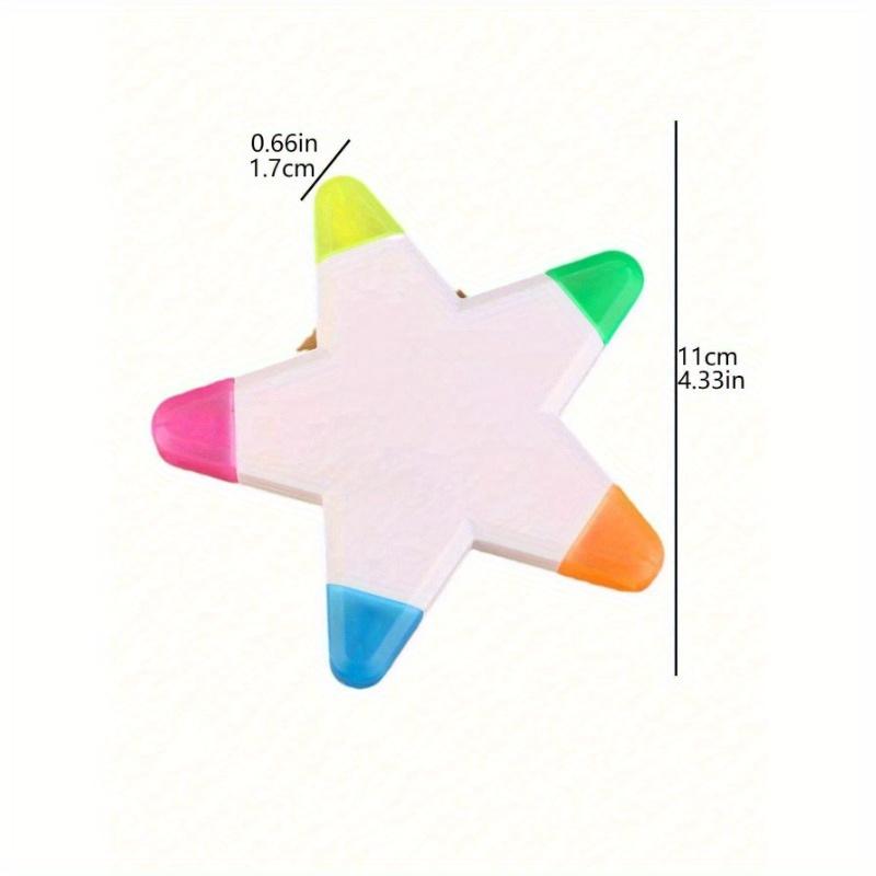 1pc Slanted Five-Pointed Star Shaped Highlighter Pen Back To School
