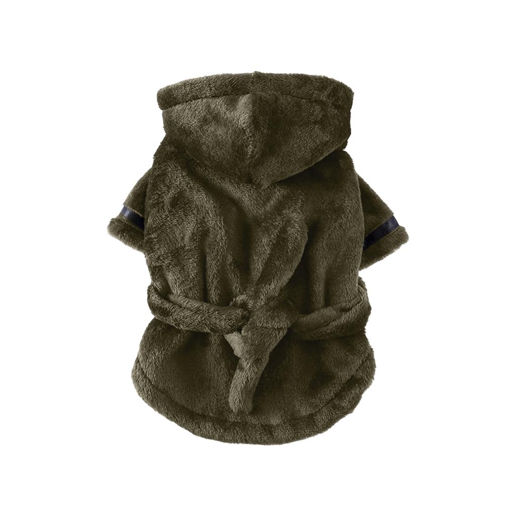 Cats And Dog Gray Coral Fleece Robe For Pet Warmth, Absorbent And Quick-Drying Color Bathrobe And Towel