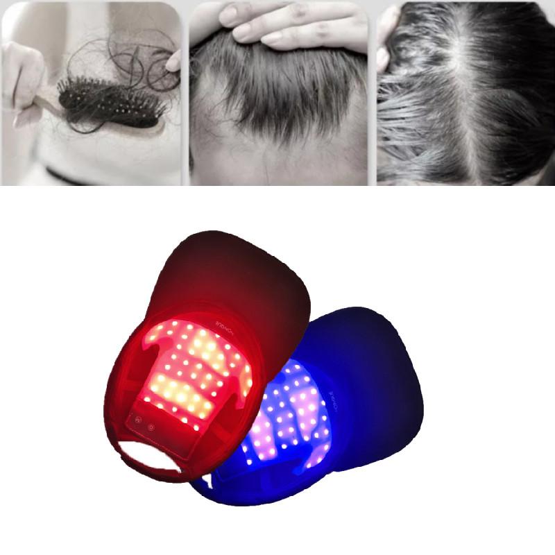 Lazer Kırmızı LED Mavi Işık Terapisi Saç Büyüme Şapkası Hızlı Yeniden Büyüme Saç Dökülmesine Karşı