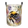 Bee Floral Print Laundry Basket Collapsible Baby Hamper for Nursery Toys Organizer Storage Bins