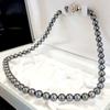 Akoya Pearl Black Necklace Natural Pearl Jewelry High-Luster Approx.40cm 7.0mm–7.5mm 33.2g Silver Clasps w/Box