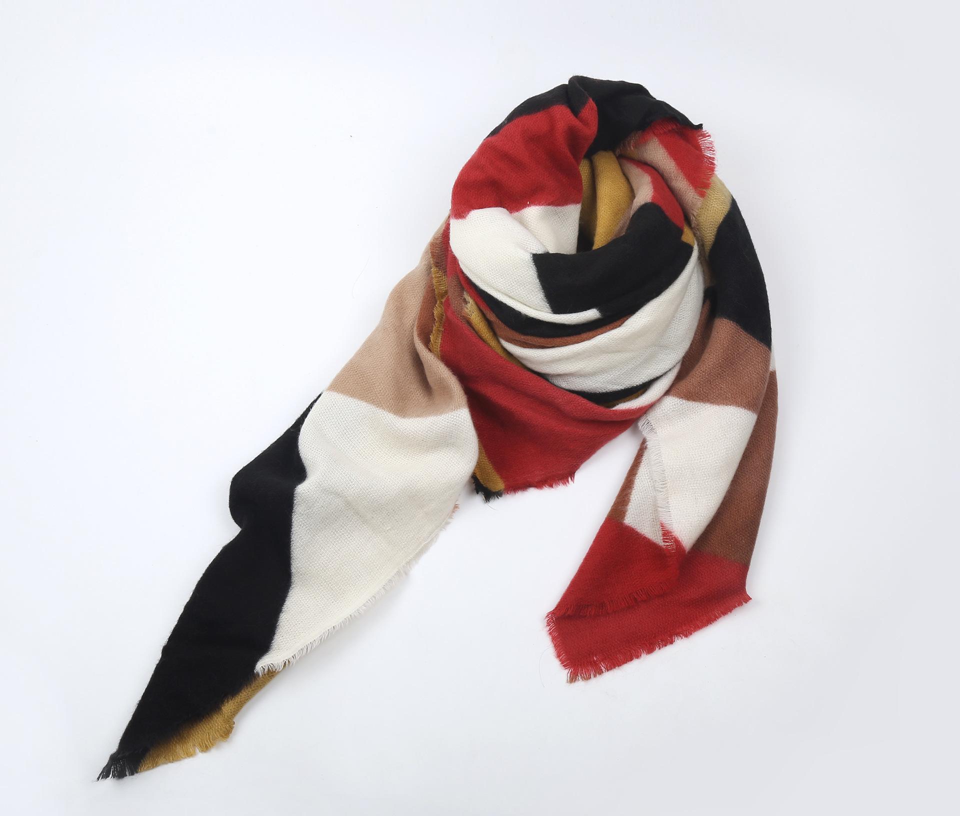 

Большой квадратный шарф с принтом, один и тот же шарф для женщин на осень и зиму, шаль, двойное назначение 140*140cm чёрный