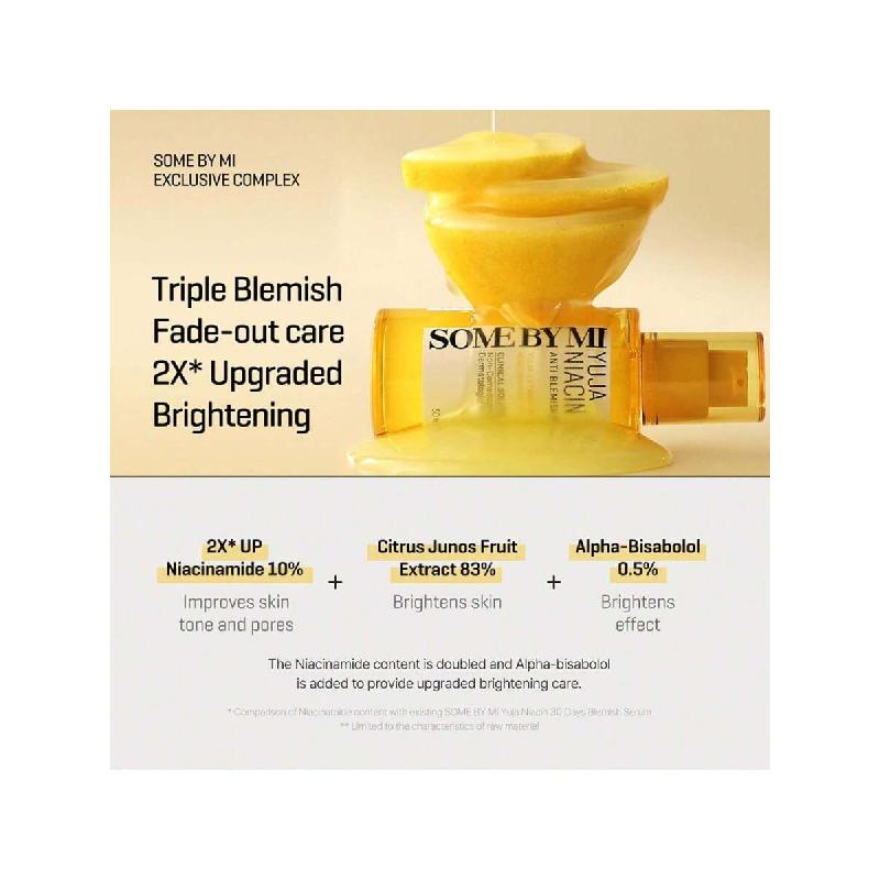 SOME BY MI Yuja Niacin Anti Blemish Serum - 50ml - 10% Niacinamide And Vitamin C Dark Spot Correcting Serum For Face Brightening - Skin Pigmentation