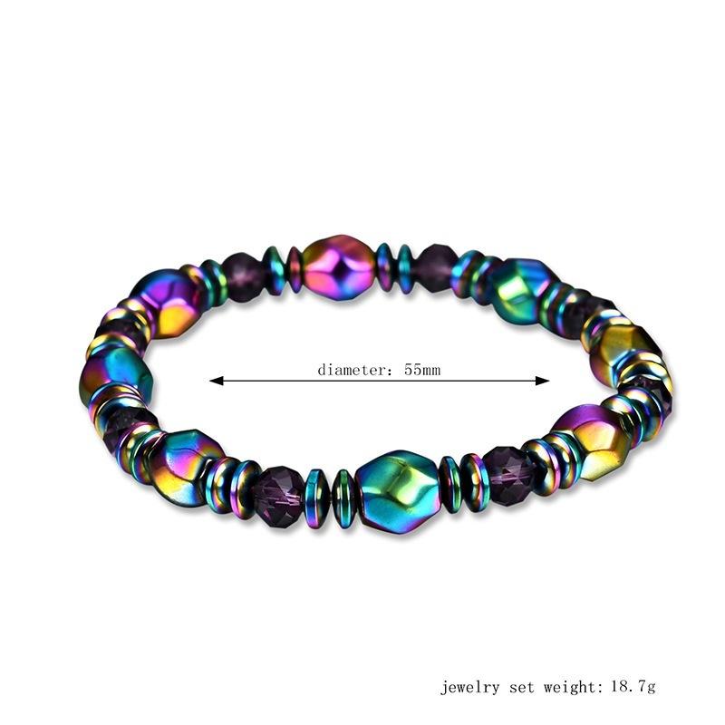 Colorful Beaded Hematite Magnetic Bracelets Wris