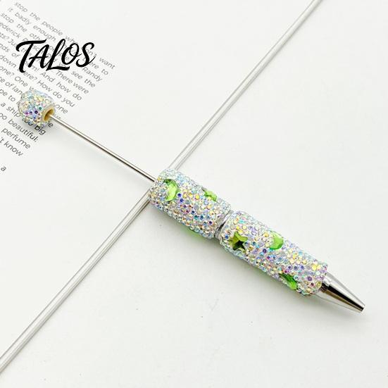Comfortable Grip Beaded Pens Glitter Beadable Ballpoint Pen, Sparkly Rhinestone Star Moon Plastic DIY Handmade Gel Ink Pen for School Projects, Crafts