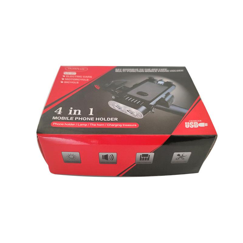Bicycle 4-in-1 Headlight Riding Mobile Phone Bracket USB Charging Horn Lamp Mountain Bike Night Riding Lighting Headlights.