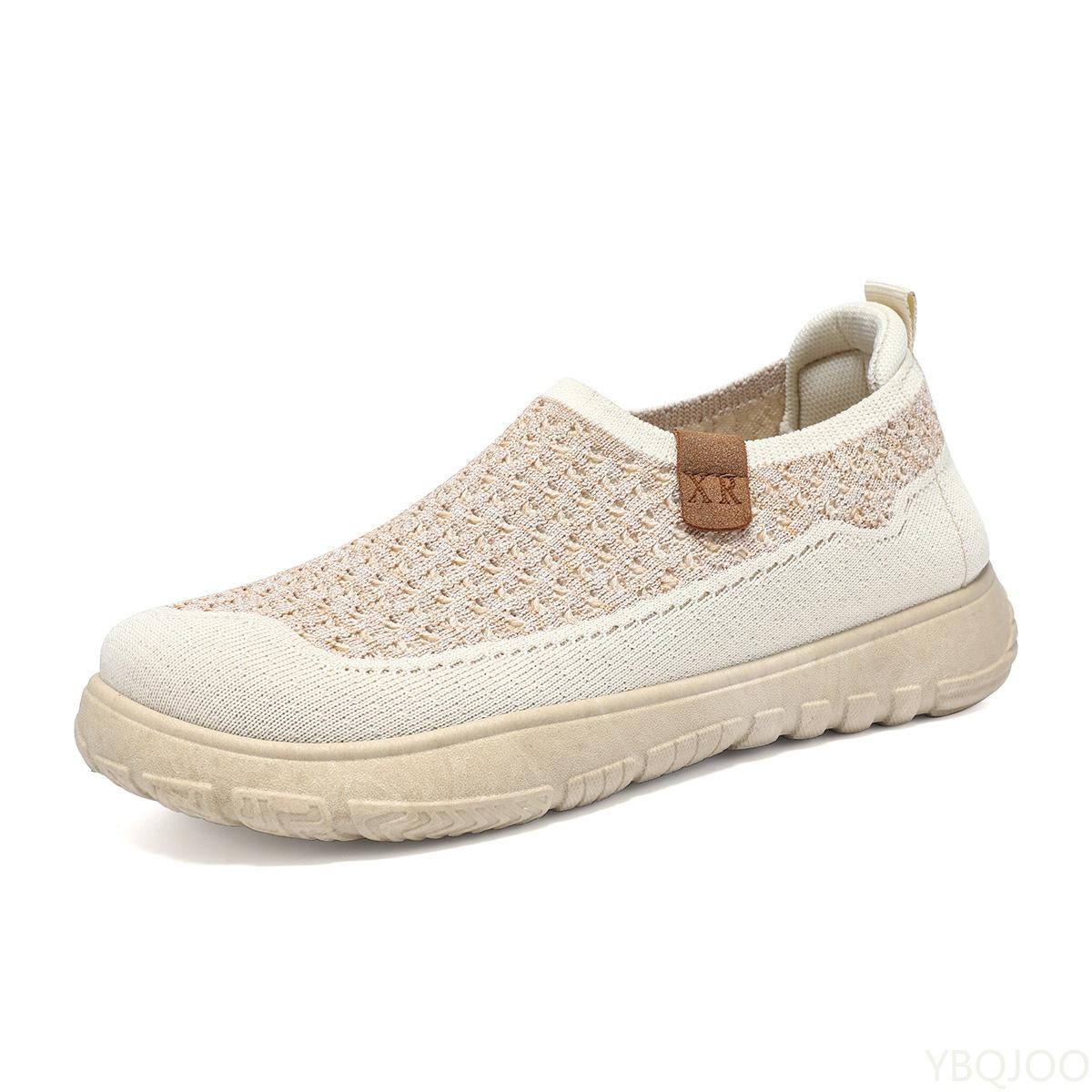 

Модные туфли на плоской подошве с мягкой подошвой, дышащие, с перфорацией, лето 2025, новая коллекция, удобная повседневная женская обувь, легкие кроссовки для отдыха 36 бежевый