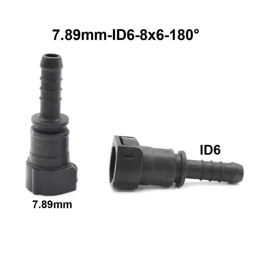 Fuel Line Hose Pipe Quick Release Female Connector 7.89mm ID6 8x6 180° 2PCS