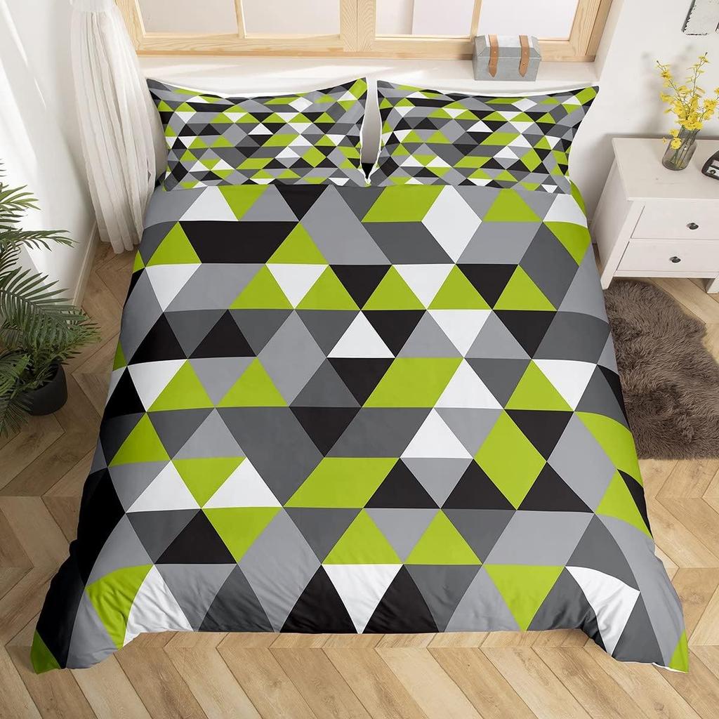 Comforter Geometric Triangle Geometry Patchwork Bedding Set Twin Geometry Art Stripes Diamond Comforter For Kids Boys