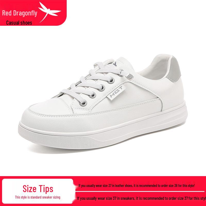 Red Dragonfly Women s Summer White Soft Sole Casual Sneakers - Versatile Flat Bottom Shoes for Spring & Autumn. Size 40