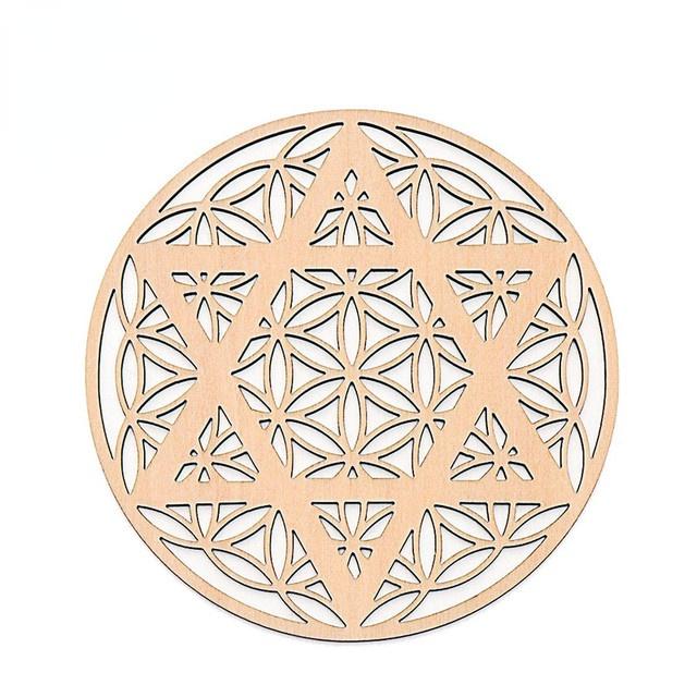 

Wooden Wall Sign Flower of Life Shape Coaster Laser Cut Wood Wall Art DIY Coaster Craft Making Geometry Ornament Home Decor 1PCS